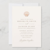 Invitation Mariage minimaliste moderne Sea Shell Beach (Devant)