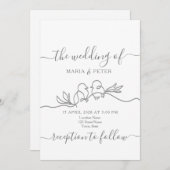 Invitation Mariage minimaliste moderne simple (Devant / Derrière)