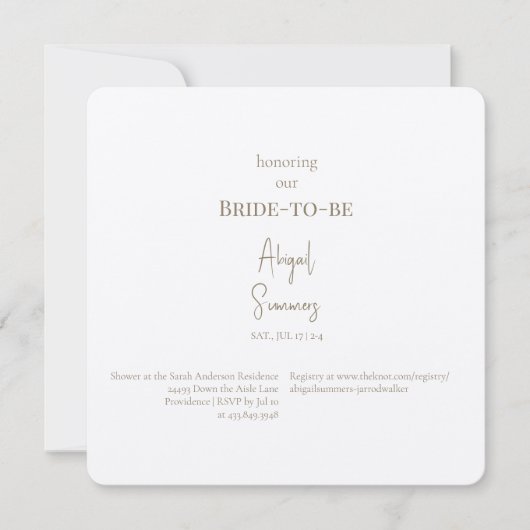 Invitation Mariage Minimaliste Moderne Simple Arrondi (Devant)