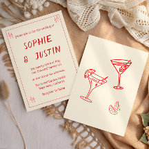 Mariage Minimaliste Moderne Typographie Rouge