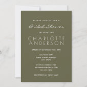 Invitation Mariage Minimaliste Moderne Vert Mousse (Devant)