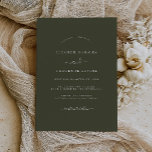 Invitation Mariage minimaliste moderne vert olive<br><div class="desc">Plus Jolies invitations de mariage dans le Little Bayleigh Store!</div>