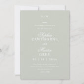 Invitation Mariage Minimaliste Moderne⎮Vert Sauge (Devant)