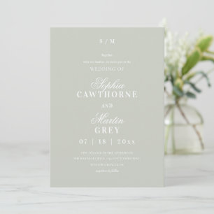 Invitation Mariage Minimaliste Moderne⎮Vert Sauge