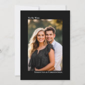 Invitation Mariage Minimaliste Moderne Vertical Noir (Devant)