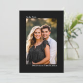 Invitation Mariage Minimaliste Moderne Vertical Noir (Debout devant)