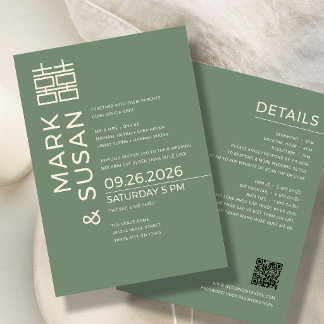 Invitation Mariage minimaliste moderne Vietnamien/Anglais VER