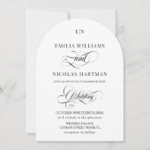 Invitation Mariage minimaliste monogramme classique blanc (Devant)
