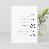 Invitation Mariage minimaliste monogramme moderne gras (Debout devant)