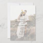 Invitation Mariage Minimaliste Monogramme Photo (Devant)