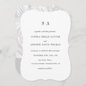 Invitation Mariage minimaliste monogramme sophistiqué (Devant / Derrière)