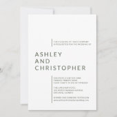Invitation Mariage minimaliste Moss Green Isolated Names (Devant)