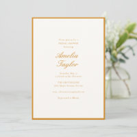 Mariage Minimaliste Moutarde Script Crème Classiqu