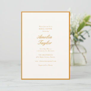 Invitation Mariage Minimaliste Moutarde Script Crème Classiqu