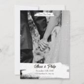 Invitation Mariage minimaliste noir blanc (Devant)