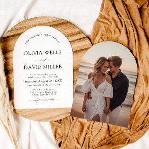 Invitation Mariage minimaliste noir & blanc moderne