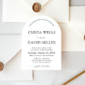 Invitation Mariage minimaliste noir & blanc moderne