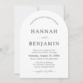 Invitation Mariage minimaliste noir & blanc moderne Arch (Devant)