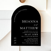 Invitation Mariage minimaliste noir & blanc moderne Arch