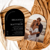 Invitation Mariage minimaliste noir & blanc moderne Arch