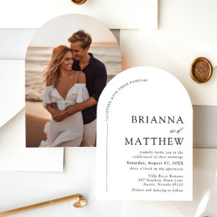 Invitation Mariage minimaliste noir & blanc moderne Arch