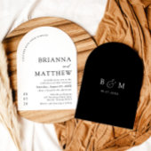 Invitation Mariage minimaliste noir & blanc moderne Arch