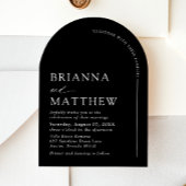 Invitation Mariage minimaliste noir & blanc moderne Arch