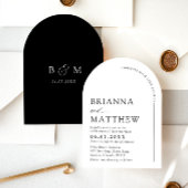 Invitation Mariage minimaliste noir & blanc moderne Arch