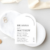 Invitation Mariage minimaliste noir & blanc moderne Arch