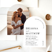 Invitation Mariage minimaliste noir & blanc moderne Arch