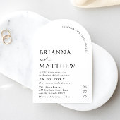 Invitation Mariage minimaliste noir & blanc moderne Arch