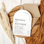 Invitation Mariage minimaliste noir & blanc moderne Arch