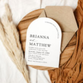 Invitation Mariage minimaliste noir & blanc moderne Arch