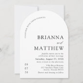 Invitation Mariage minimaliste noir & blanc moderne Arch (Devant)
