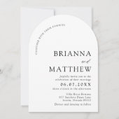 Invitation Mariage minimaliste noir & blanc moderne Arch (Devant)
