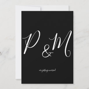 Invitation Mariage minimaliste noir et blanc