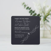 Invitation Mariage minimaliste noir et blanc (Debout devant)
