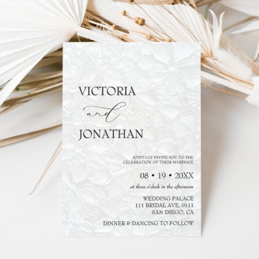 Invitation Mariage minimaliste noir et blanc