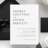 Invitation Mariage minimaliste noir et blanc