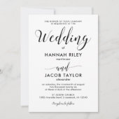 Invitation Mariage minimaliste noir et blanc (Devant)