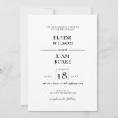 Invitation Mariage minimaliste noir et blanc (Devant)