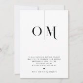 Invitation Mariage minimaliste noir et blanc élégant (Devant)