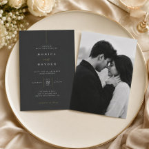 Mariage minimaliste noir et or de luxe