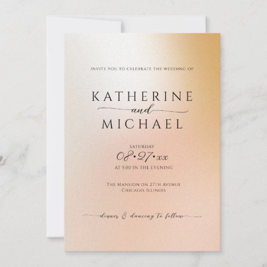 Invitation Mariage minimaliste Ombre (Devant)