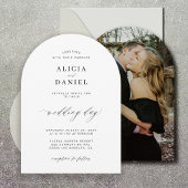 Invitation Mariage minimaliste photo noir et blanc