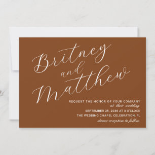 Invitation Mariage minimaliste photo terre cuite écriture