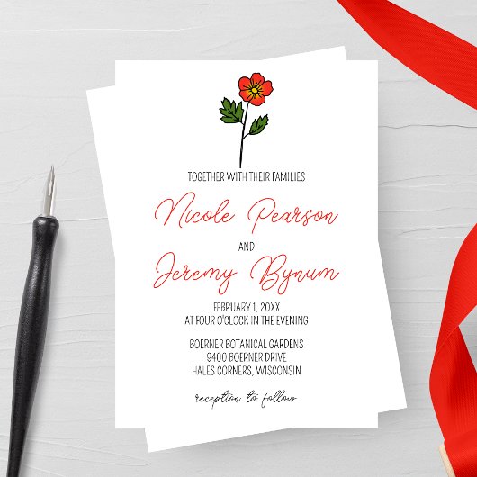 Invitation Mariage minimaliste Primrose