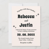Invitation Mariage Minimaliste Rétro Moderne (Devant)