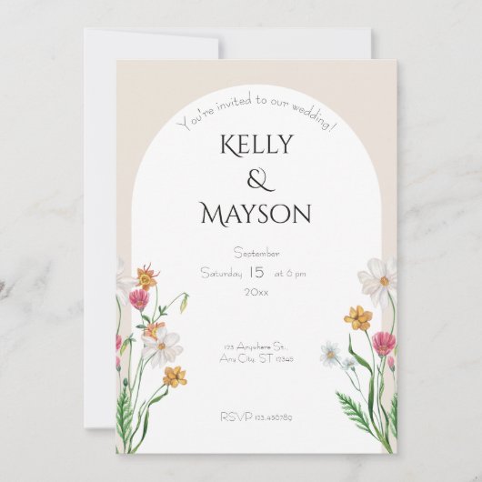 Invitation Mariage minimaliste romantique Breeze (Devant)