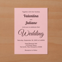 Mariage Minimaliste Rose Avec Texte Bourgogne Fonc